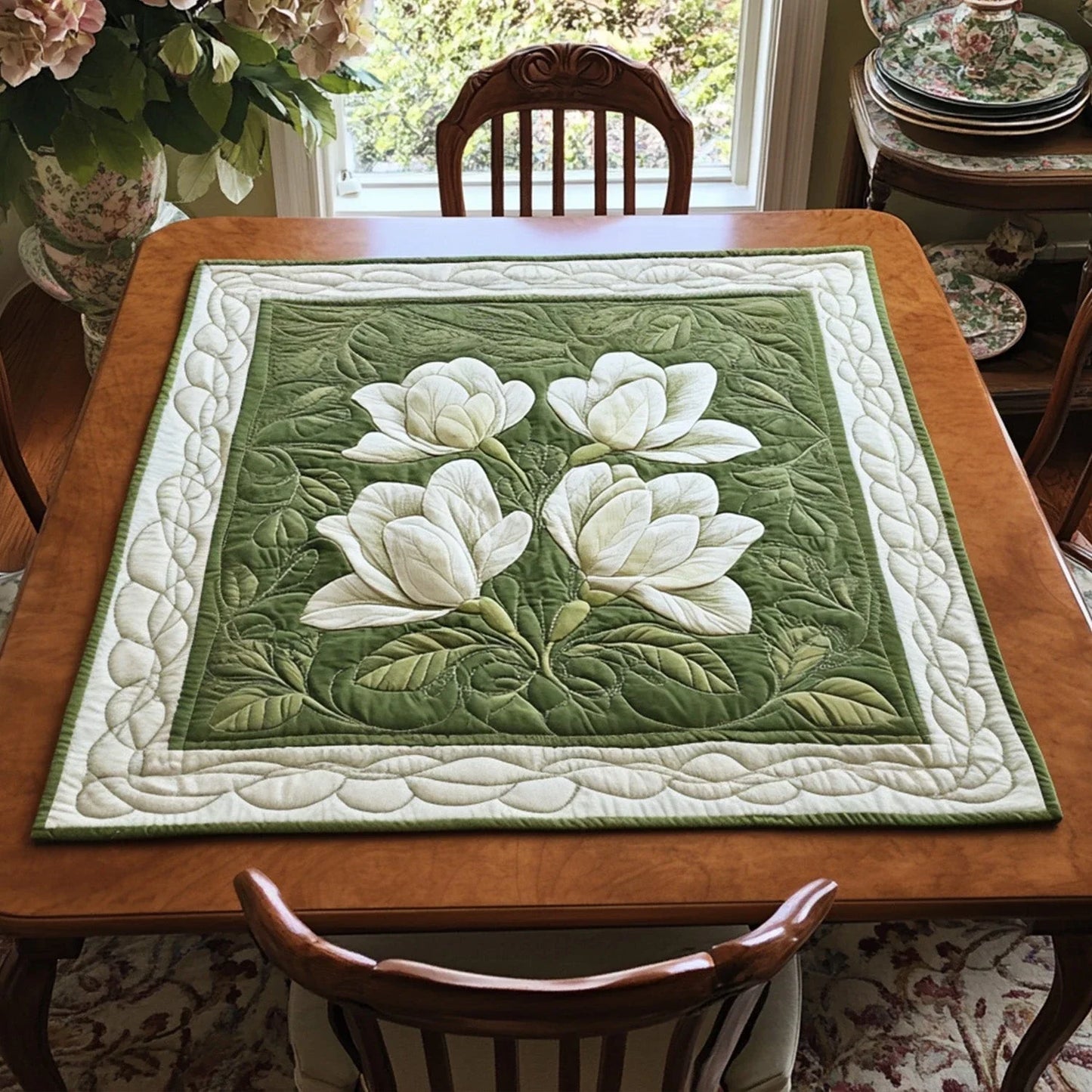Old Soul Petals Quilted Table Topper
