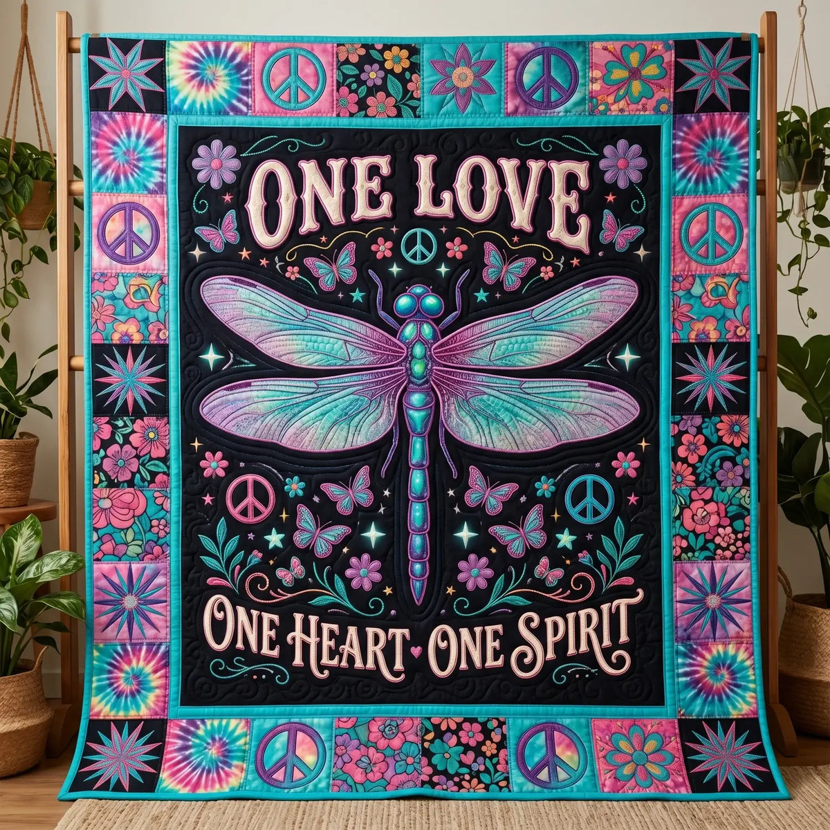 One Heart One Spirit Quilt Blanket