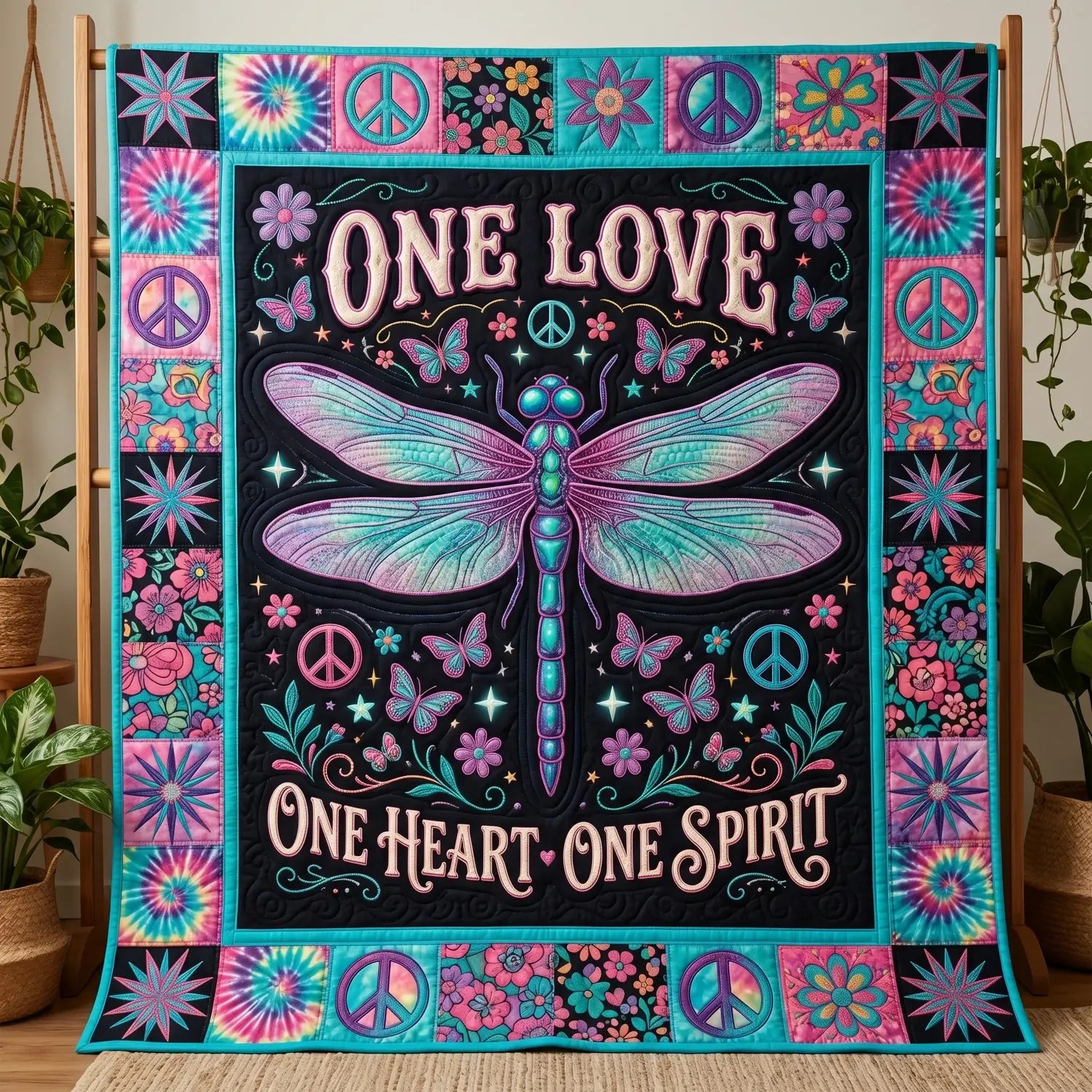 One Heart One Spirit Quilt Blanket