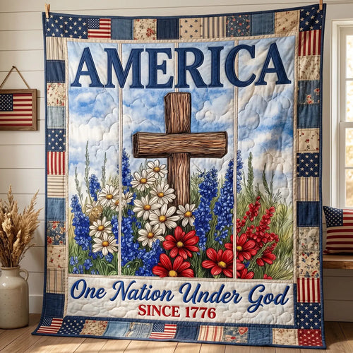 One Nation Under God Quilt Blanket