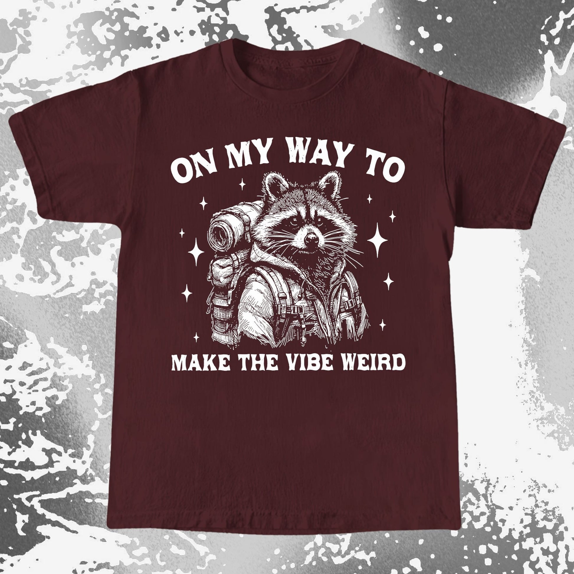 On My Way To Make The Vibe Weird Raccoon Shirt, funny meme tee gift (view 7)