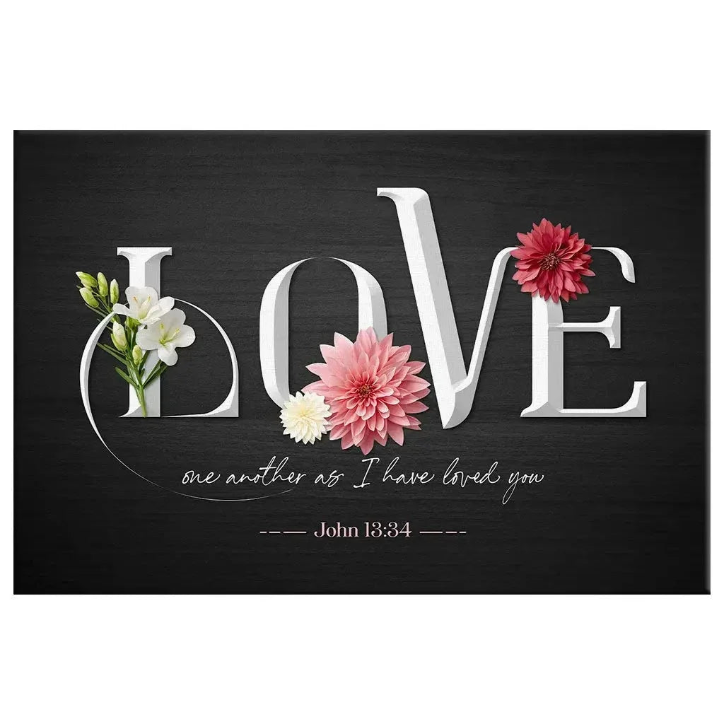 love one another as i have loved you john 13 34 wall art canvas (Landscape) (view 5)
