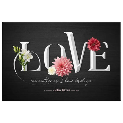 love one another as i have loved you john 13 34 wall art canvas (Landscape) (view 5)