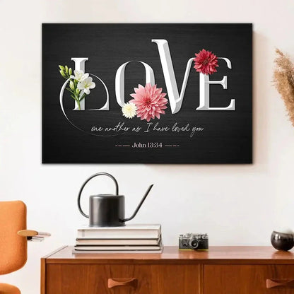 love one another as i have loved you john 13 34 wall art canvas (Landscape) (view 6)