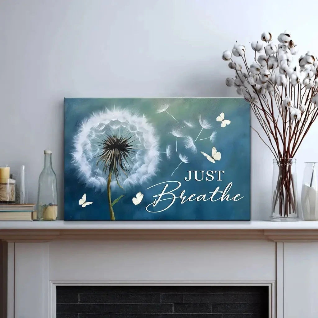 just breathe wall art canvas christian wall art (Landscape) (view 4)