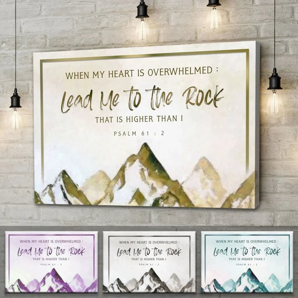 when my heart is overwhelmed mountain psalm 61 2 wall art canvas print (Landscape) (view 3)