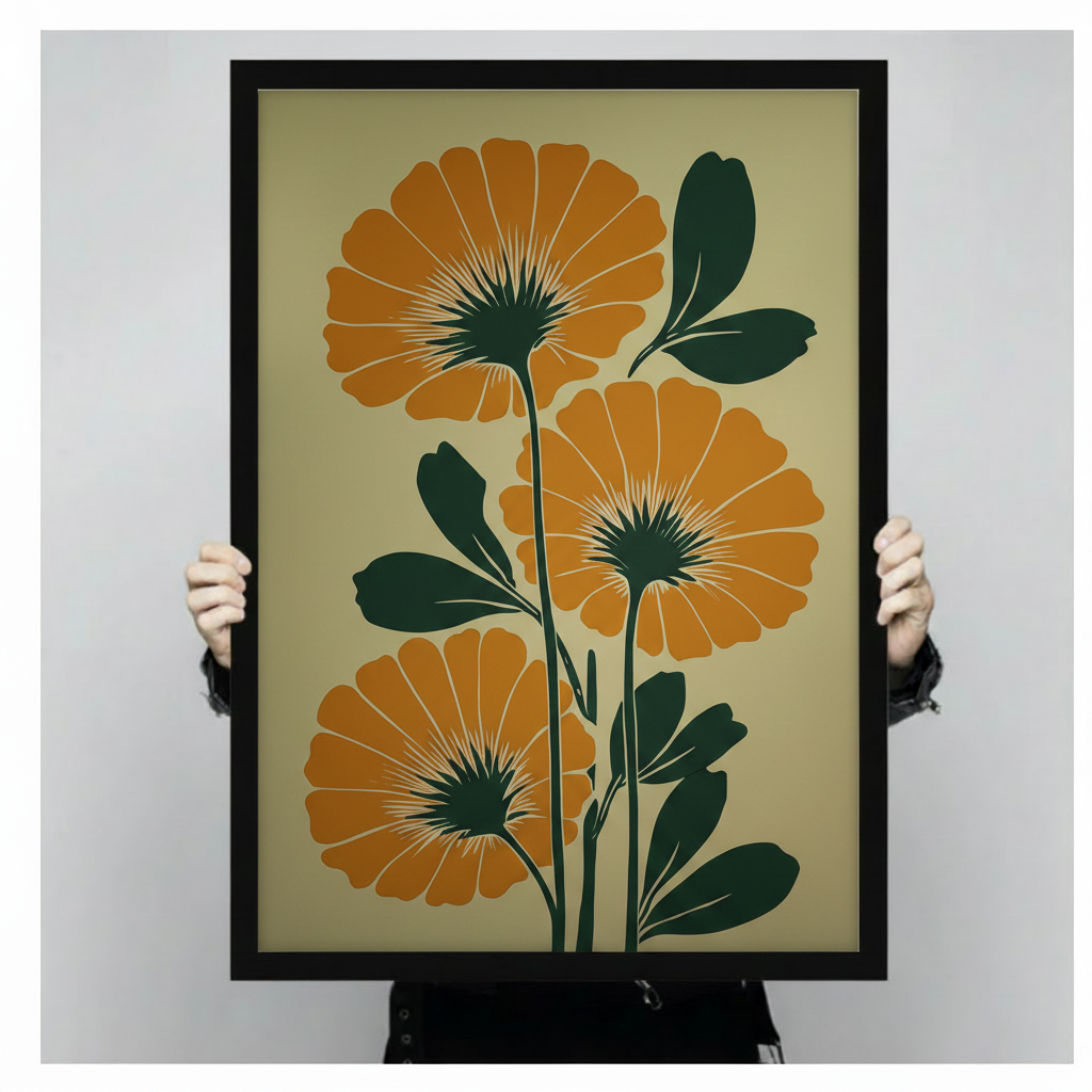 Bold Marigold Floral Canvas Wall Art