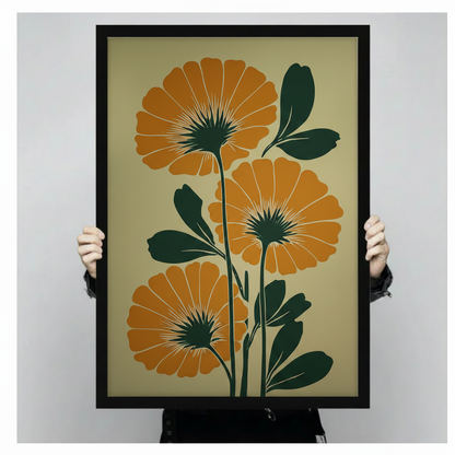 Bold Marigold Floral Canvas Wall Art