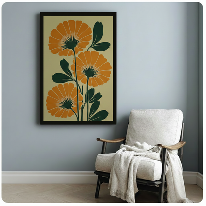 Bold Marigold Floral Canvas Wall Art