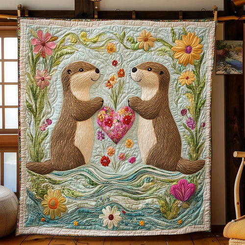 Otterly Adorable Love Quilt Blanket
