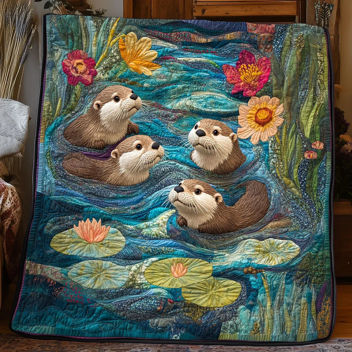 Otterly Adrift Quilt Blanket
