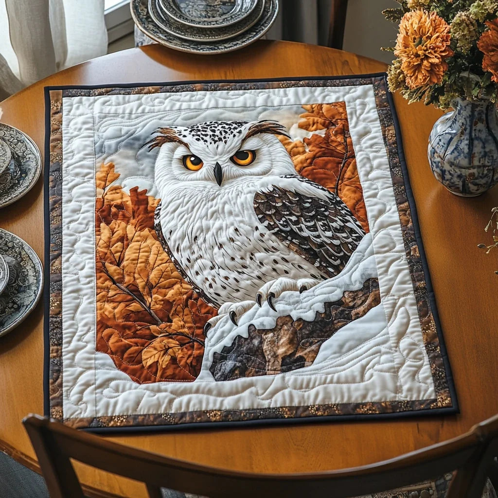 Owl Serenity Quilted Table Topper