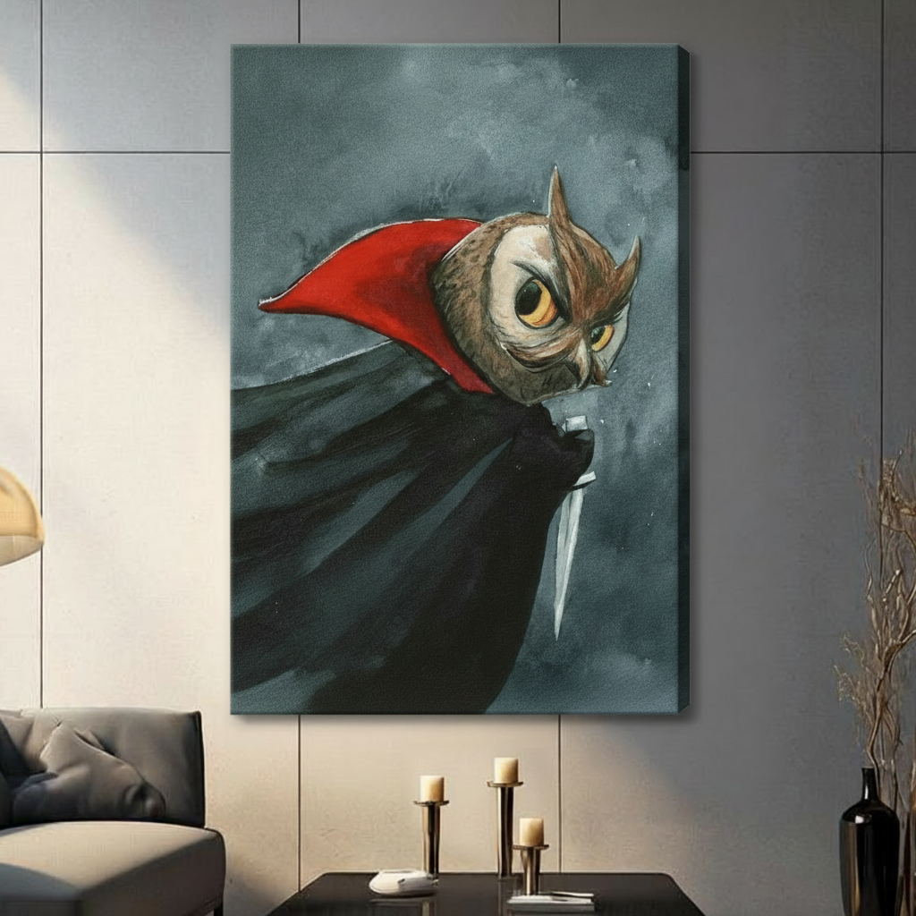 Gothic Vampire Owl Dark Fantasy Canvas Art Wall Art
