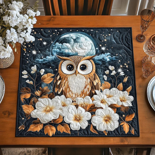 Owl Whisper Quilted Table Topper