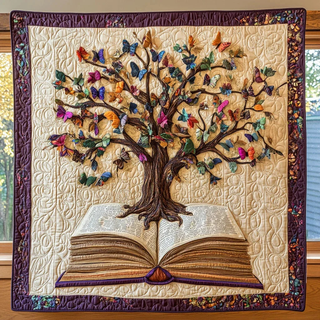 Pages In Bloom Quilt Blanket