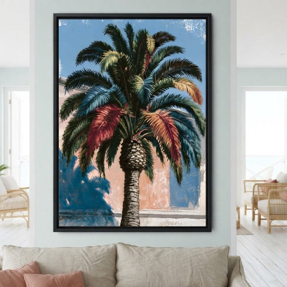Painted Palms Under Southern Light Canvas Wall Art