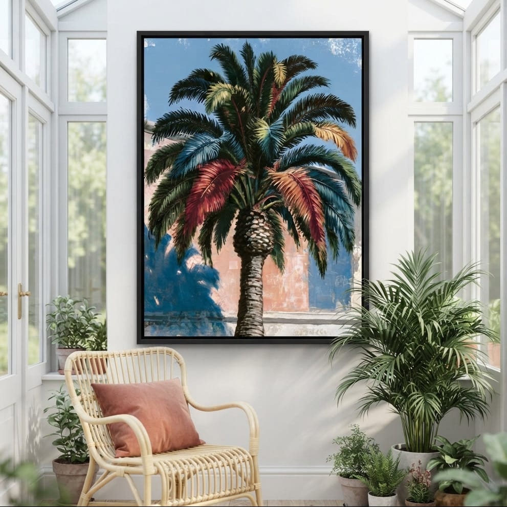 Painted Palms Under Southern Light Canvas Wall Art