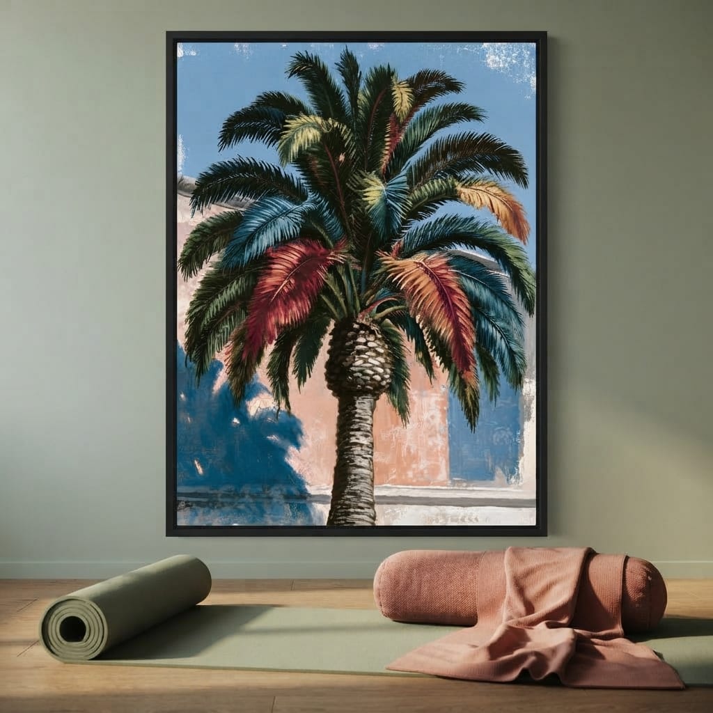 Painted Palms Under Southern Light Canvas Wall Art