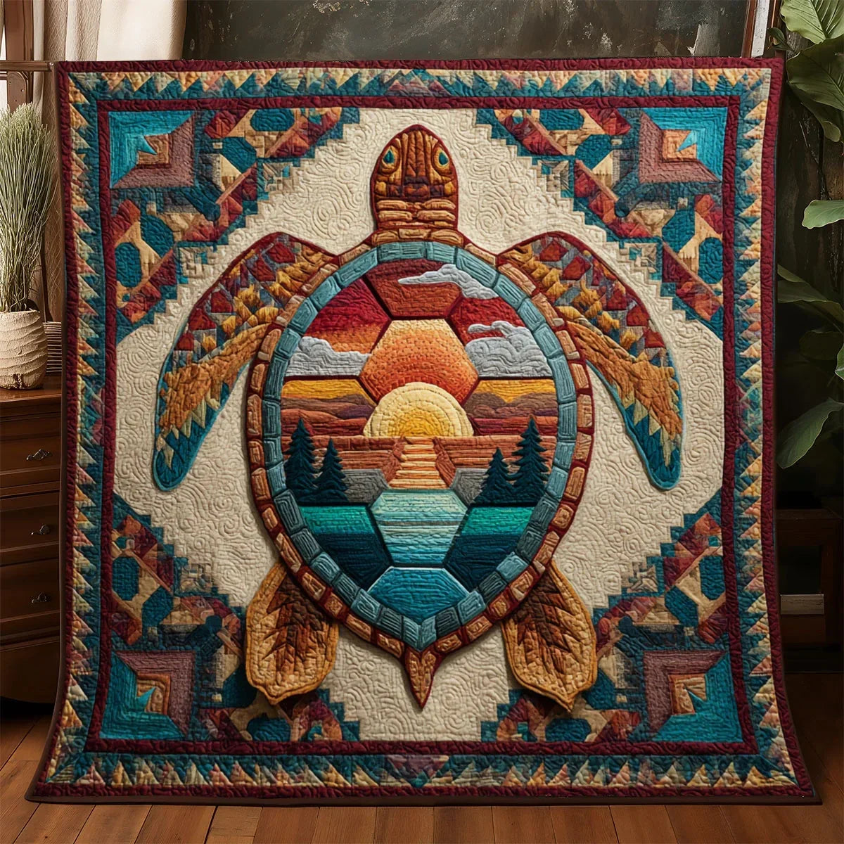 Painted Shell Horizon Quilt Blanket