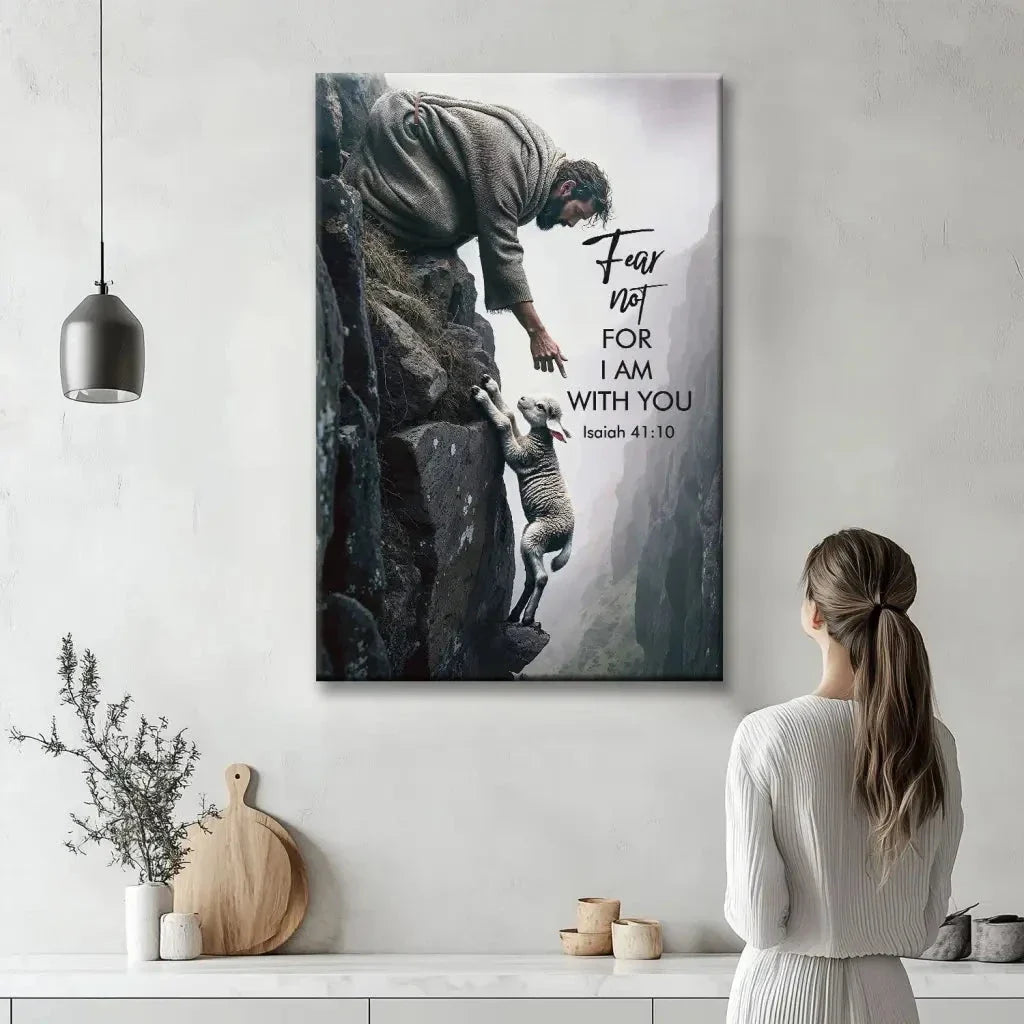 isaiah 41 10 fear not for i am with you canvas wall art (view 7)