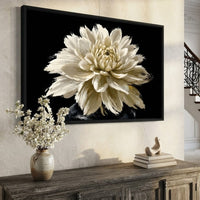 Pale Petals Held Against The Void Canvas Wall Art