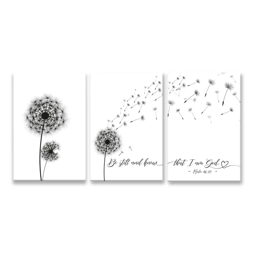be still and know that i am god 3 panel wall art canvas (view 3)