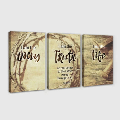 3 panel wall art canvas john 14 6 i am the way and the truth and the life (view 3)