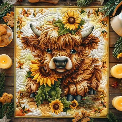 Paradise Cow Quilted Table Topper