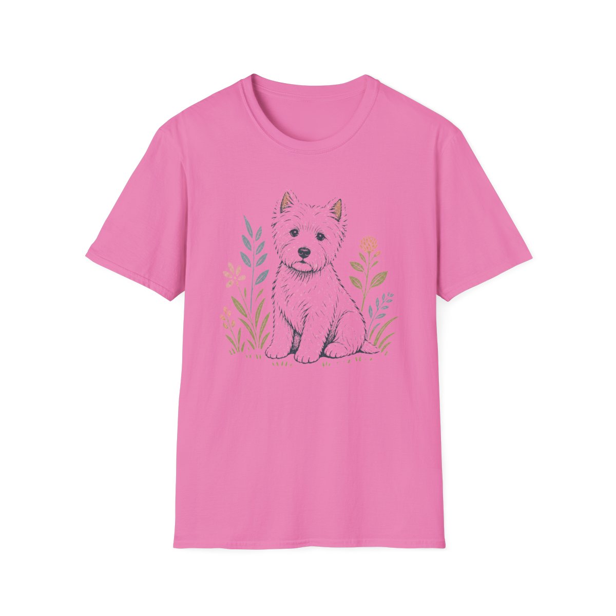 Pastel Linocut Westie Tee