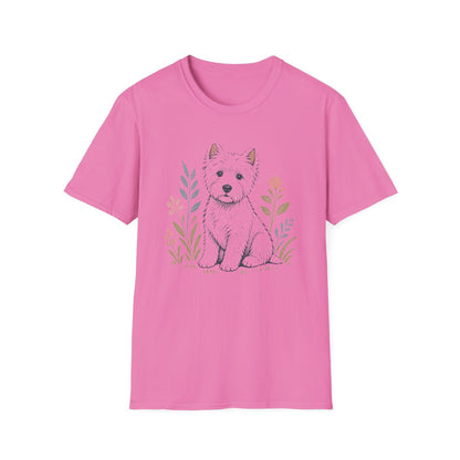 Pastel Linocut Westie Tee