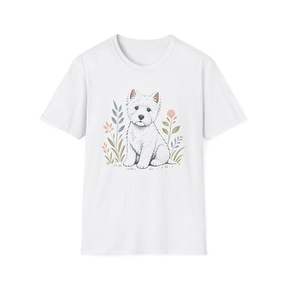 Pastel Linocut Westie Tee