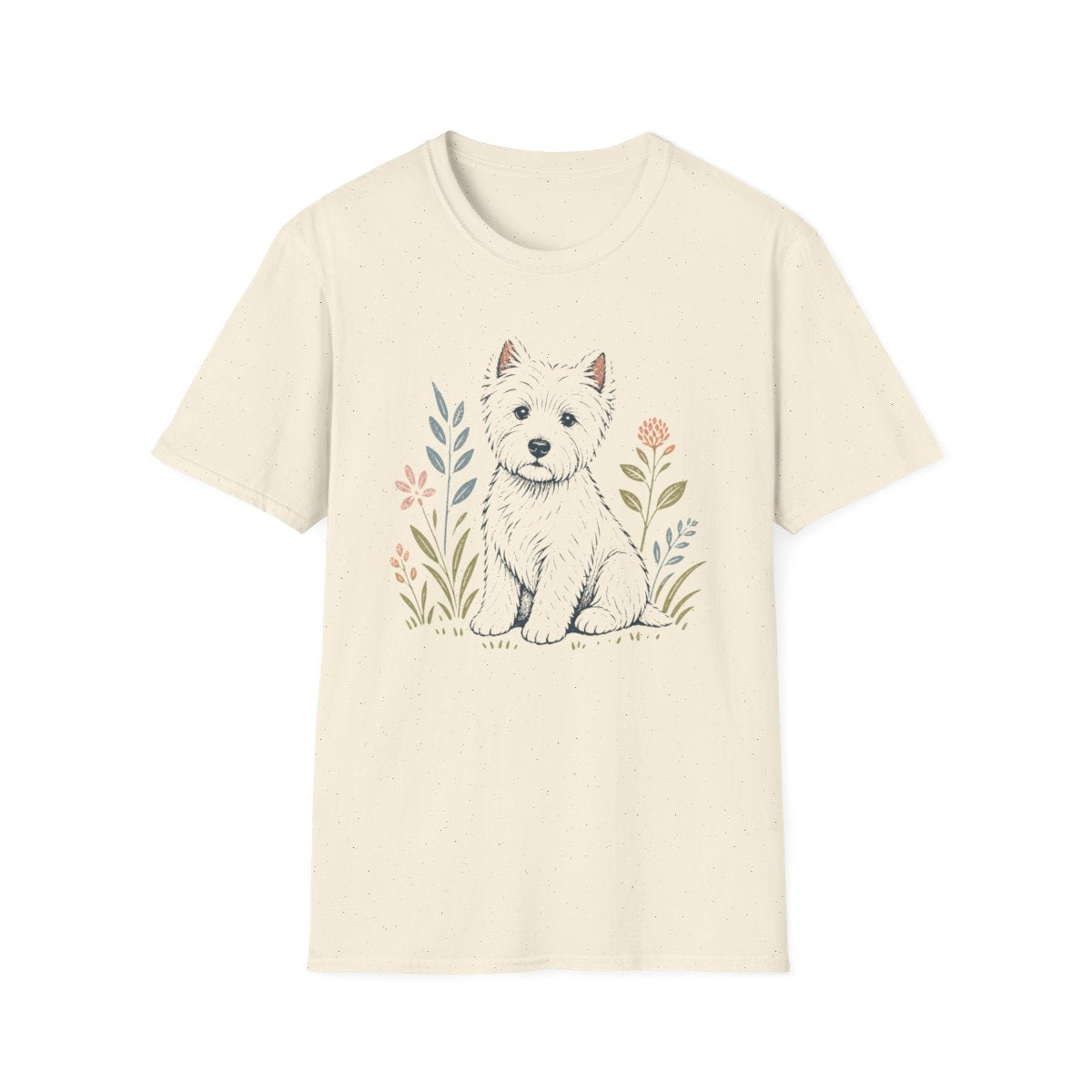 Pastel Linocut Westie Tee