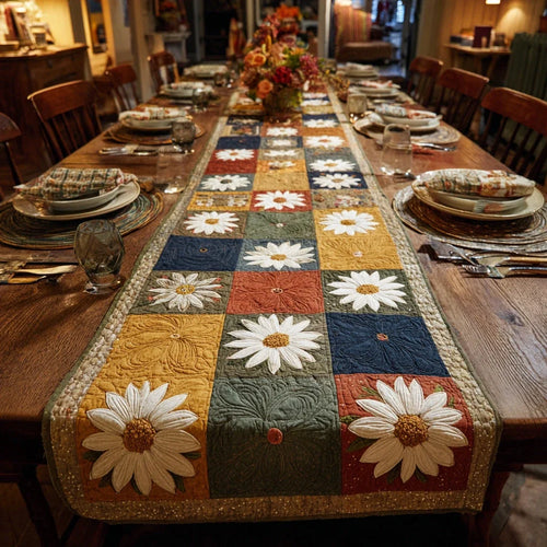 Pastel Meadow Quilted Table Runner