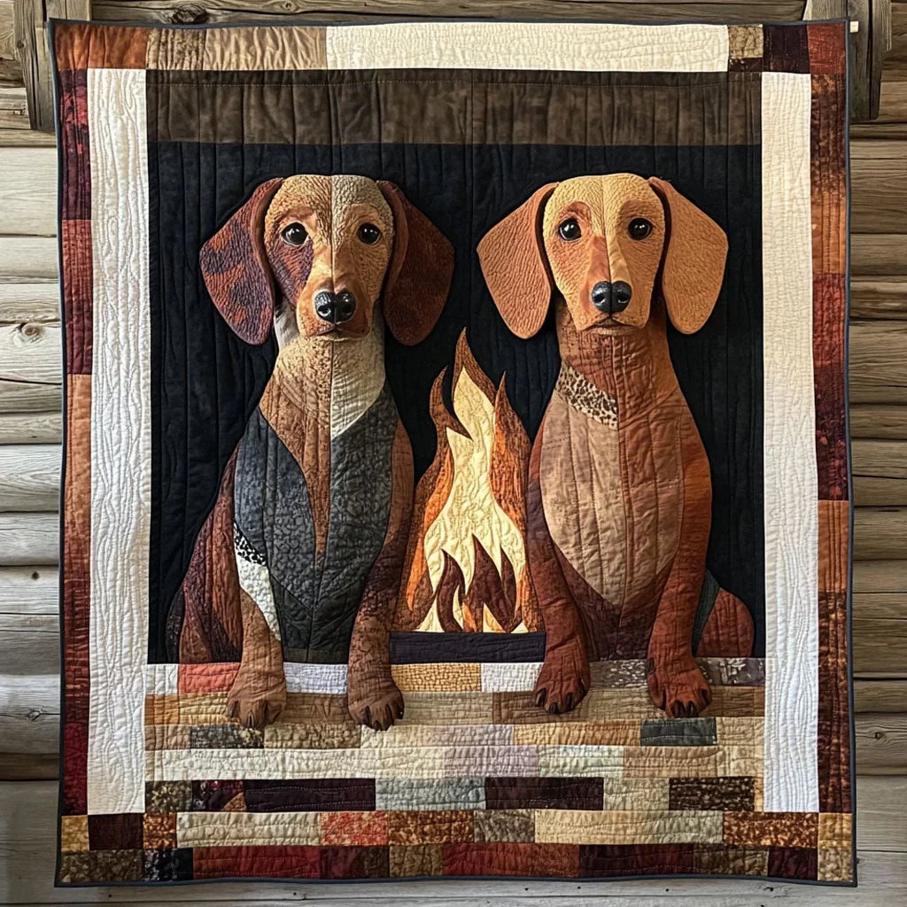 Patch Dachshund Quilt Blanket
