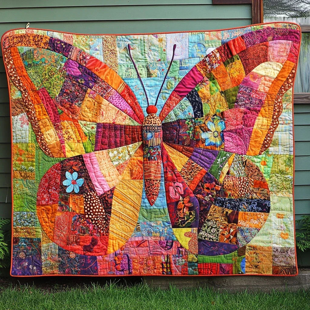 Patchwork Bloomfly Quilt Blanket