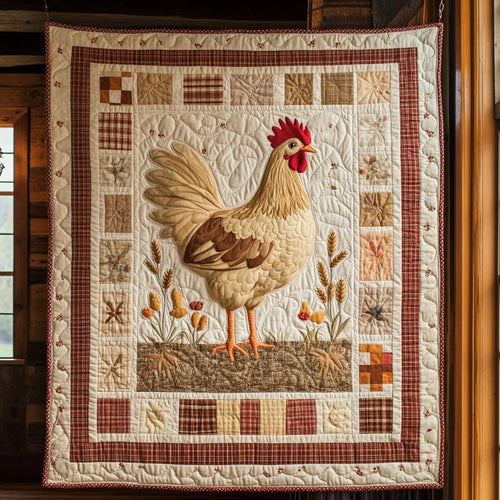 Patchwork Chicken Quilt Blanket