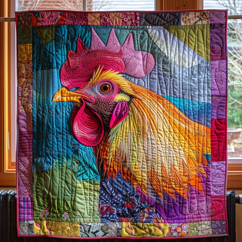 Patchwork Chicken Quilt Blanket