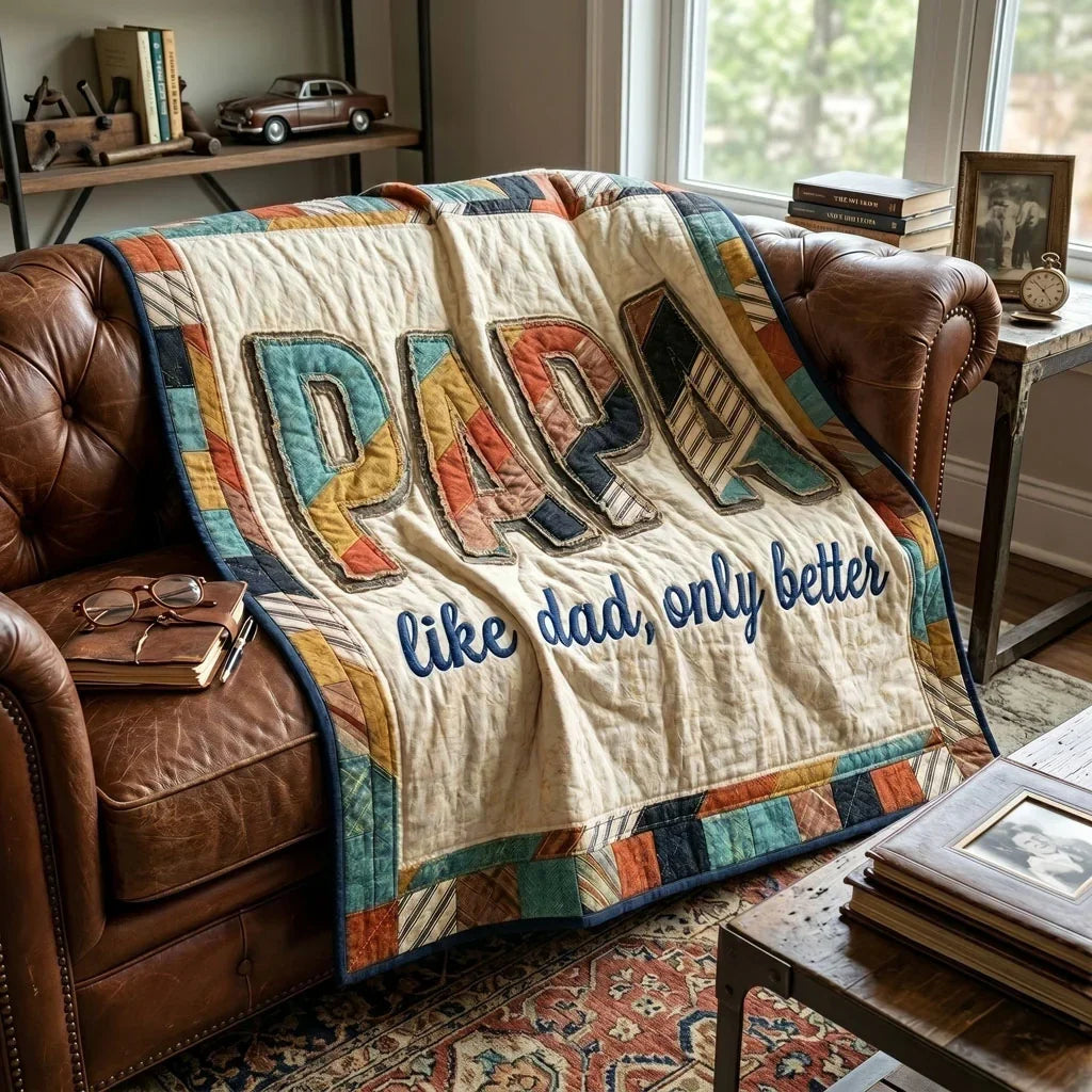 Patchwork Papa Love Quilt Blanket