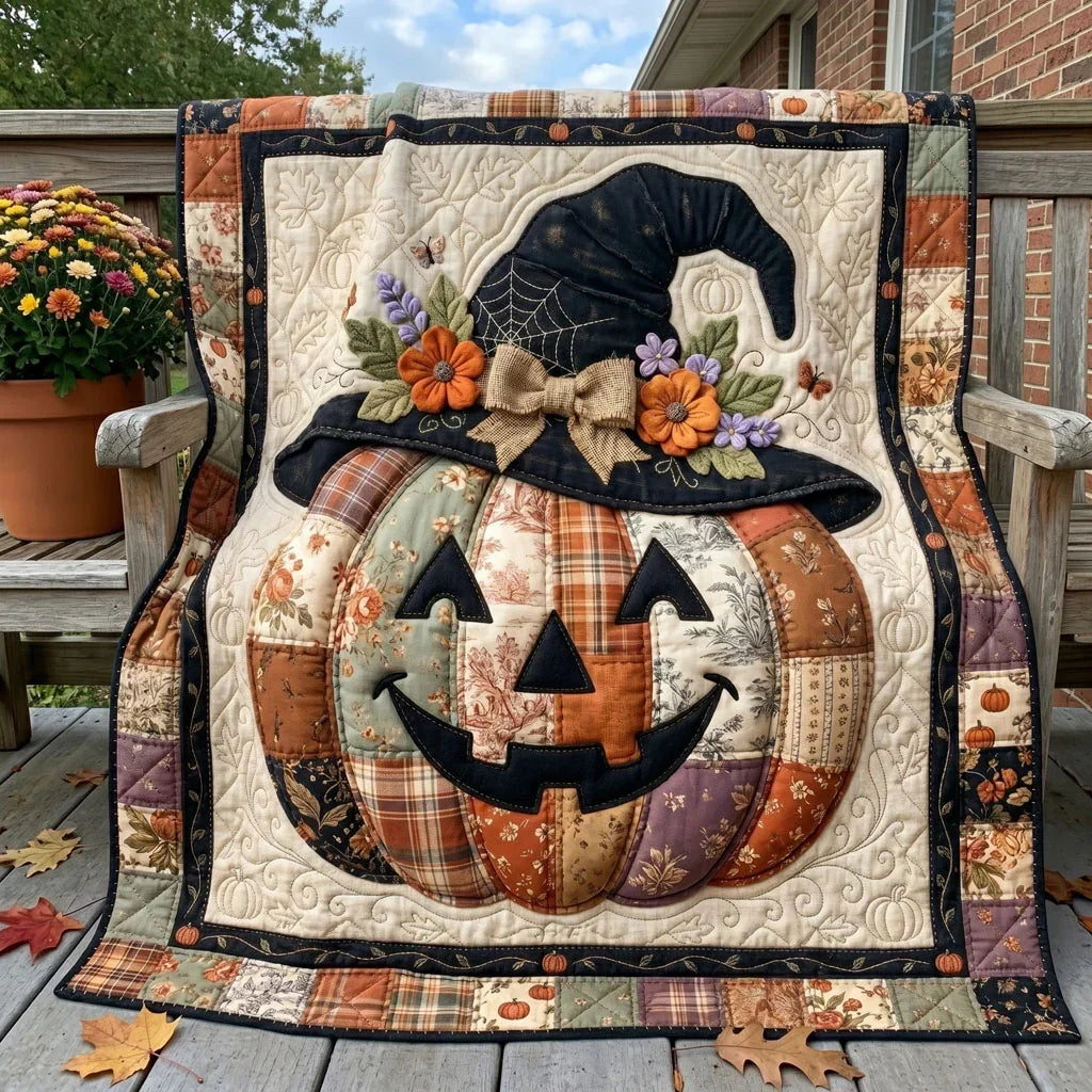 Patchwork Pumpkin Charm Quilt Blanket