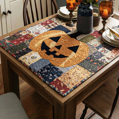 Patchwork Pumpkin Quilted Table Topper