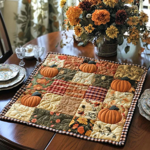 Patchwork Pumpkin Touch Quilted Table Topper