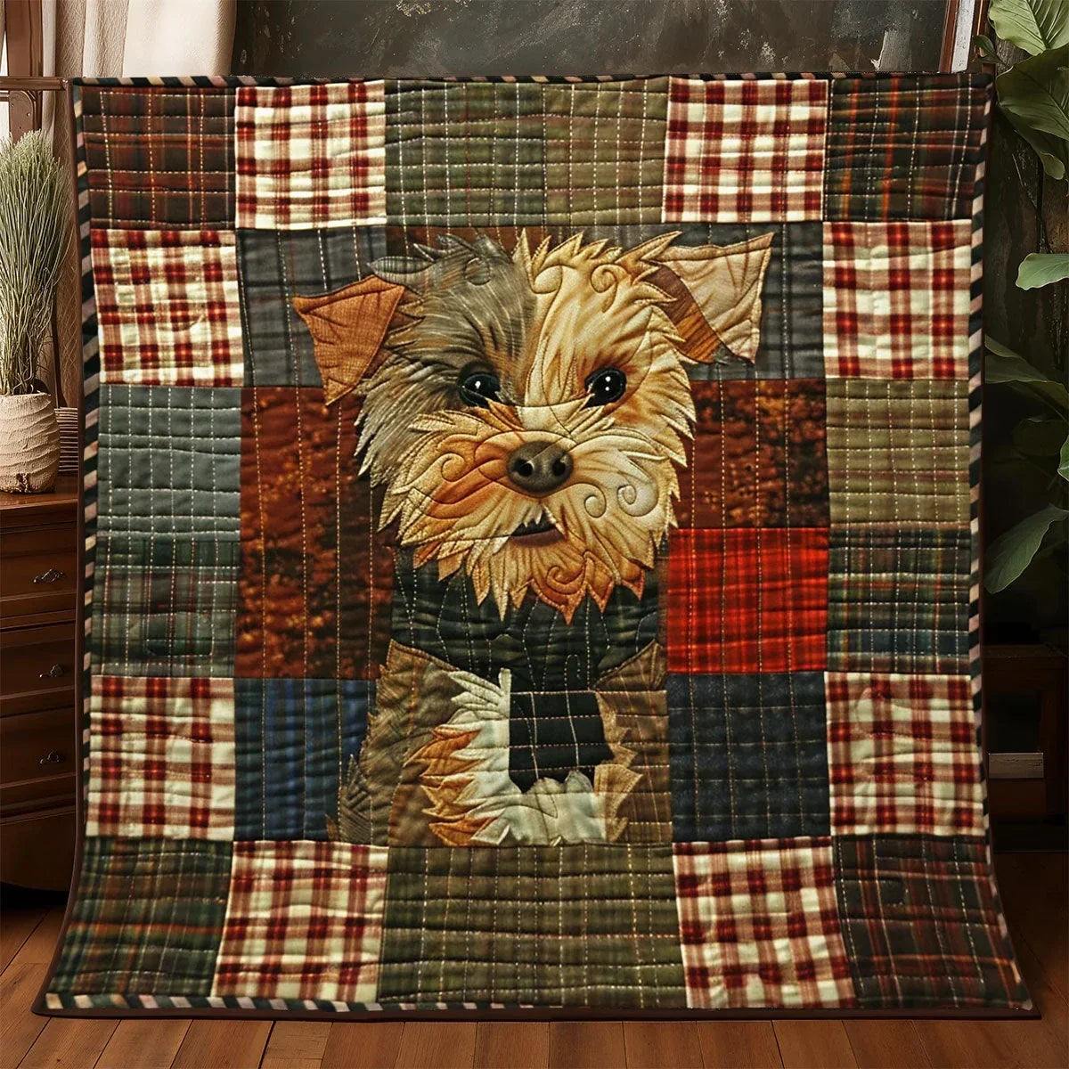 Patchwork Terrier Quilt Blanket