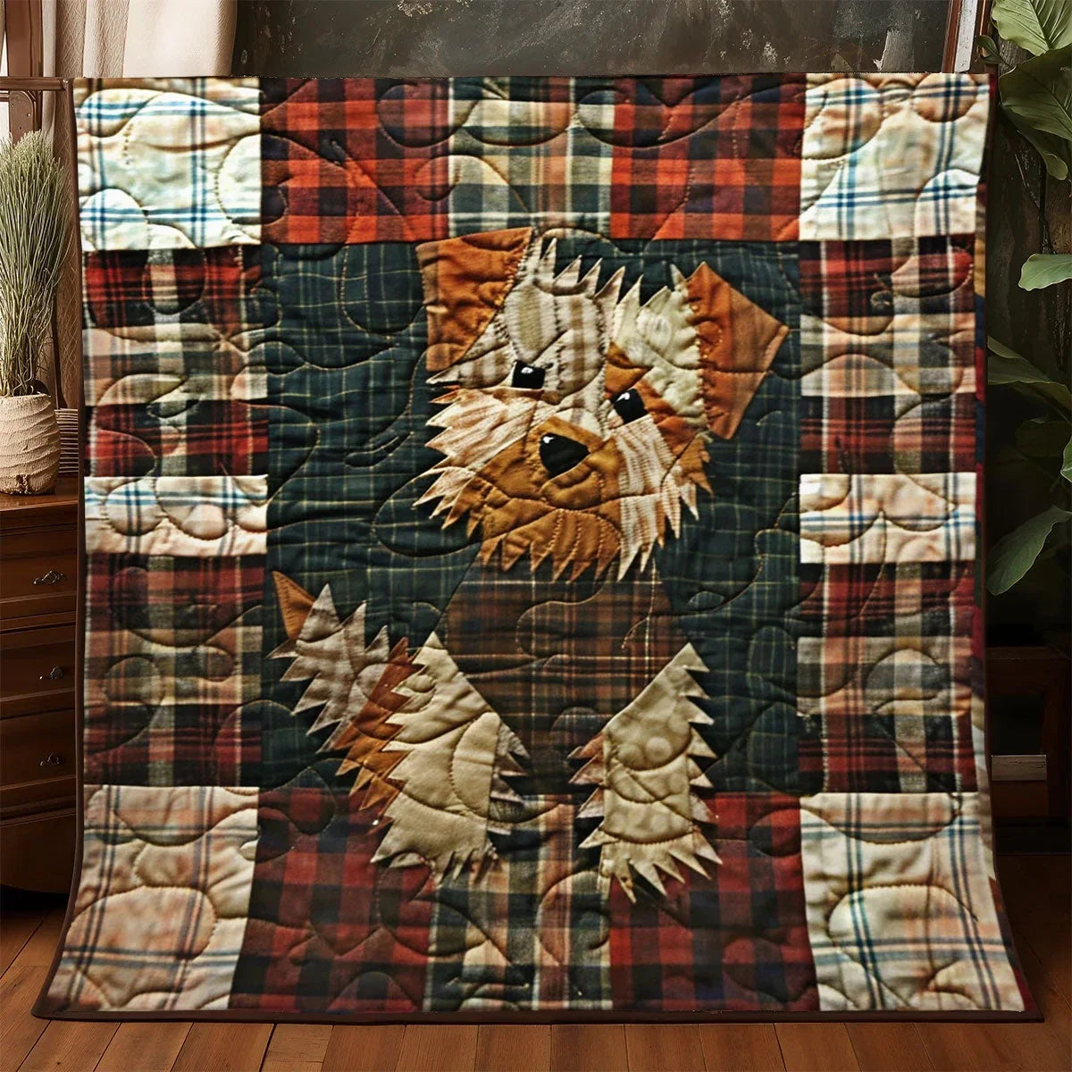 Patchwork Terrier Quilt Blanket