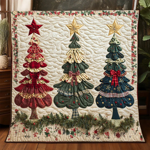 Patchwork Winter Tree Quilt Blanket