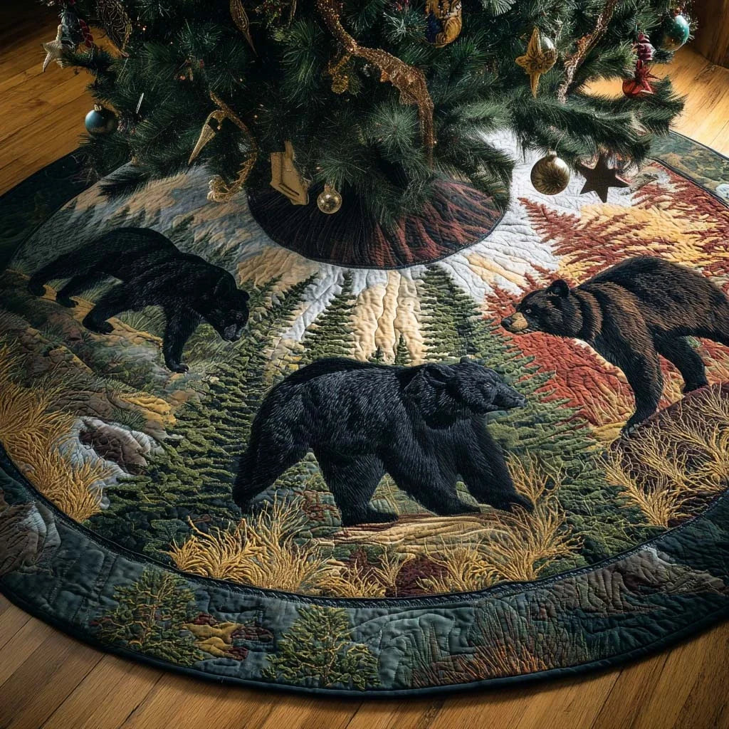 Path of the Bear Christmas Quilted Tree Skirt