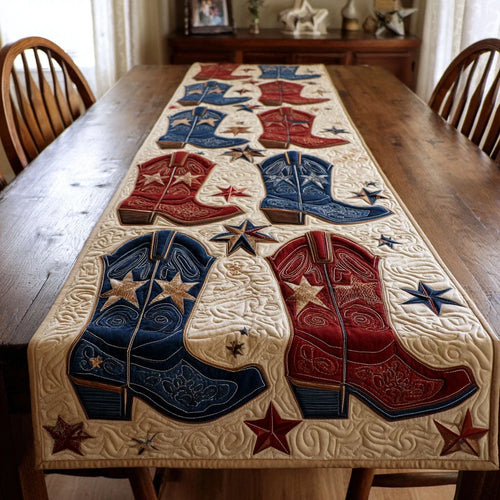 Patriot Boots Quilted Table Runner