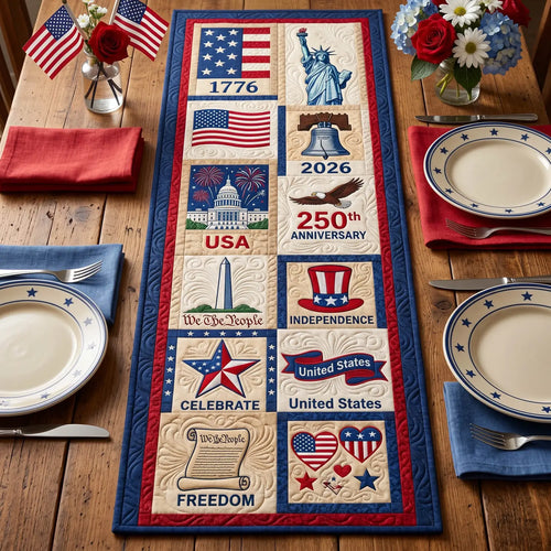 Patriot Heritage Quilted Table Runner