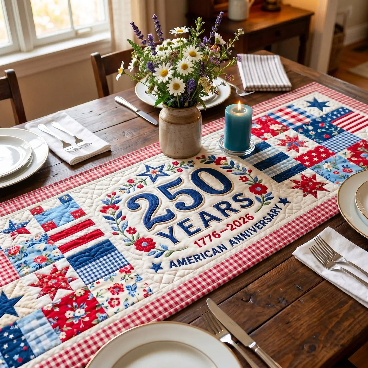 Patriot Pride Quilted Table Runner