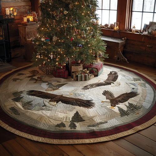 Patriot Wing Christmas Quilted Tree Skirt