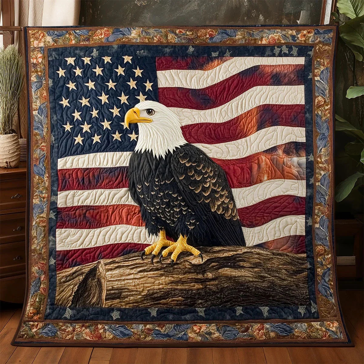 Patriotic Eagle Quilt Blanket